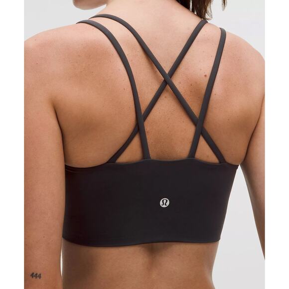Lululemon Other - lululemon Like a Cloud Bra Long Line Black Strappy Back Yoga Sports Bra Sz 4-6